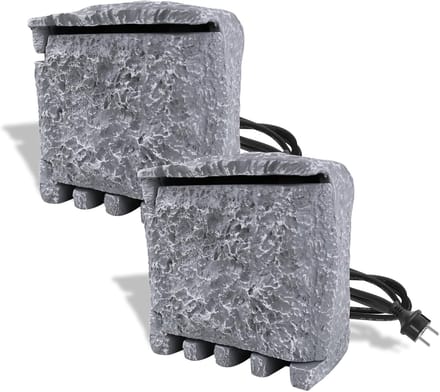 Set van 2 Tuinstekkerdoos in Steenlook met 4 Stopcontacten en 3m Verlengkabel IP44