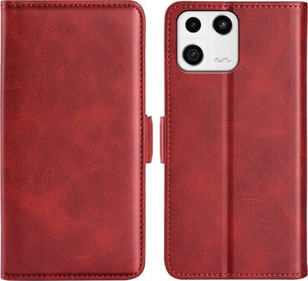 MobyDefend Hoesje - Geschikt voor Xiaomi 13 - Luxe Wallet Book Case (Sluiting Zijkant) - Rood