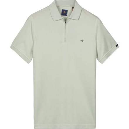 Baileys Polo Subtle Two-Tone Zip Collar Soft Green / male