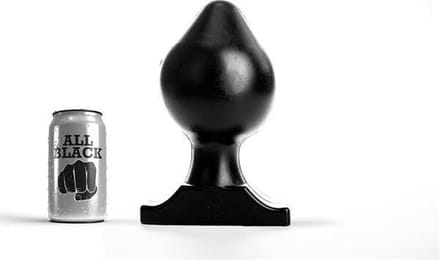 All Black - Big Boy Buttplug - 5 maten - Zwart