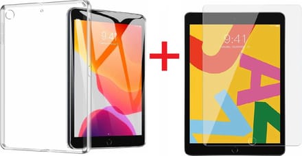 Hoes geschikt voor Apple iPad 10.2 (2019 / 2020) doorzichtig backcover + Screenprotector Ntech