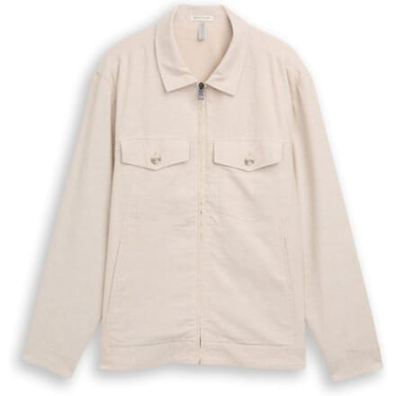 Tom Tailor - Overshirt - Heren - L - Beige - Linnen - 1050853