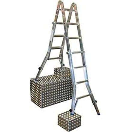 Telescopische ladder met scharnieren, met 4 x 4 sporten