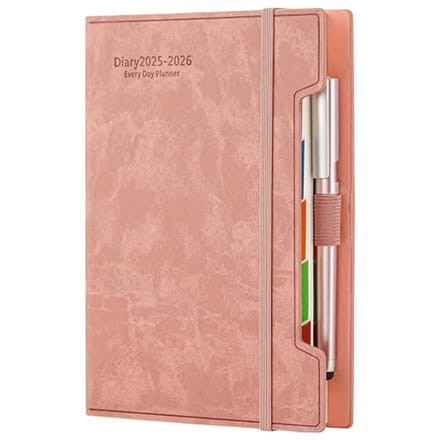 Academisch dagboek - Planner 2025-2026 - Dagelijkse planning - Dag per pagina - A5 formaat - Roze