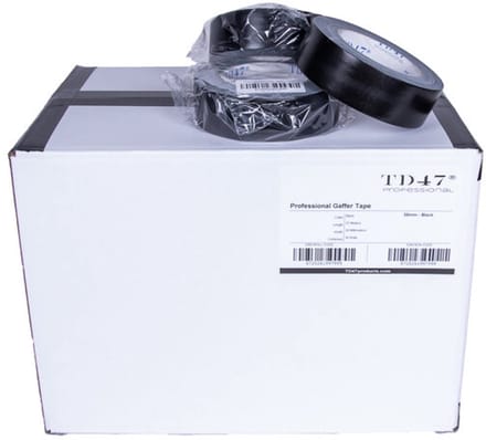 TD47 Professional Gaffa Tape 38mm x 25m Zwart (Doos 36 Rollen)
