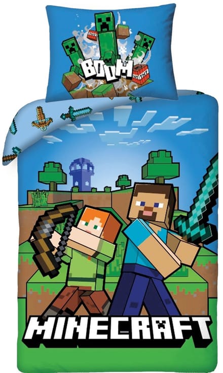 Minecraft Dekbedovertrek Boom - Eenpersoons - 140 x 200 cm - Katoen