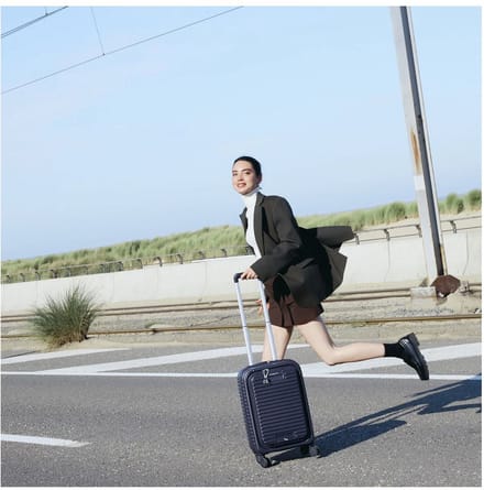 Hedgren trolley met laptopvak Raku Yuno 22" / 55 cm Spinner + Front Pocket Pussywillow Grey Lichtgrijs