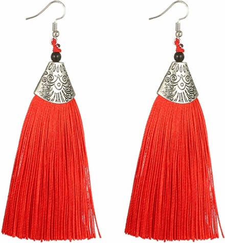 Fako Bijoux® - Oorbellen - Kwast  - Romania Breed - Rood