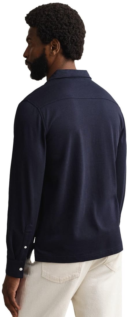 Gant polo lange mouw donkerblauw