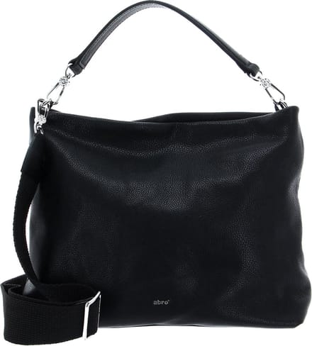 abro Leren Schoudertas Leather Dalia Hobo Bag Kaia Black / Nickel Zwart