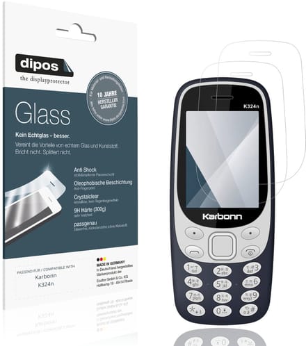 dipos – 2x Pantserfolie geschikt voor Karbonn K324n | 9H Screenprotector