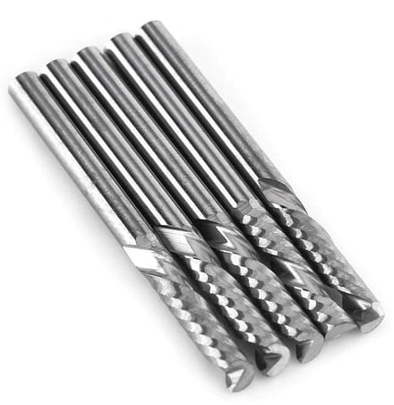 Allecto plus - Single Fluitfrees 3,175 mm Hardmetaal CNC Bit Set van 5