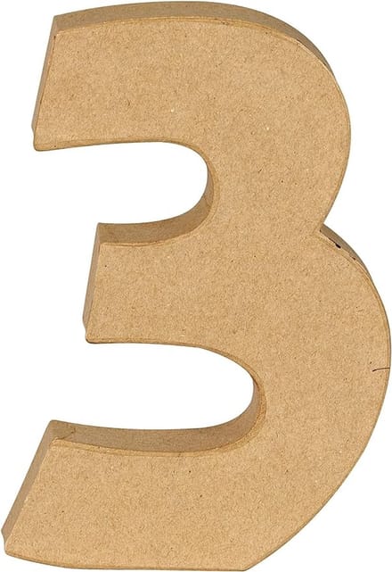 Decopatch cijfer - 20 cm - Papier marche - Cijfer 3
