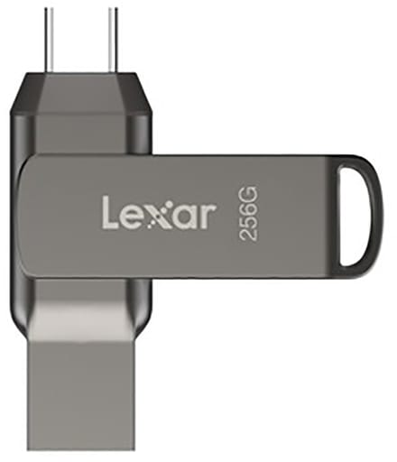 Lexar JumpDrive Dual Drive D400 USB 3.1 Type-C 256GB Grijs