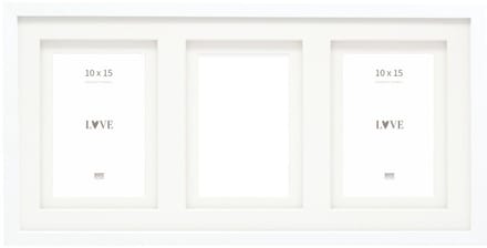 Deknudt Frames multifotolijst - wit - passe-partout - 3 foto's 10x15