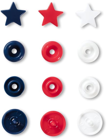 Prym Love Color drukknoppen Ster 12,4mm rood/wit/marine - Prym