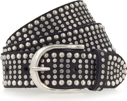 b.belt Leren Riem Riva Colour Leather Belt W105 Black Zwart