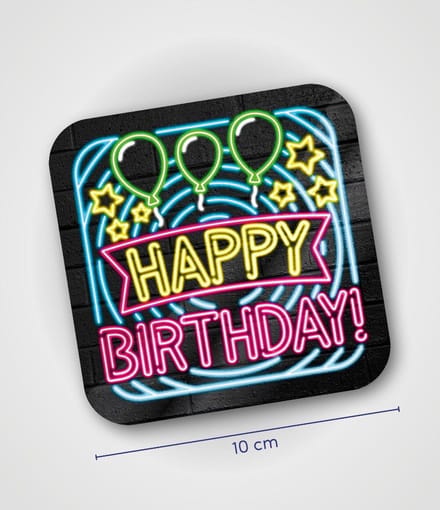 Paperdreams Neon onderzetters - birthday