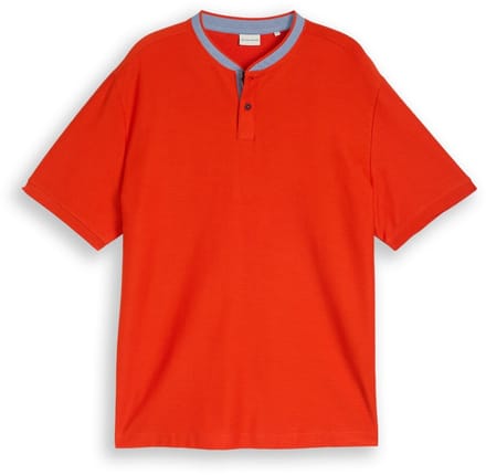 Tom Tailor - Plus Size - Poloshirt met opstaande kraag - Maat 2XL - orange red