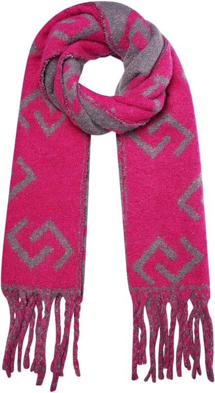 Yehwang - Wintersjaal - Fuchsia - Franjes