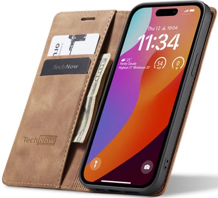 Hoesje geschikt voor iPhone 16 Plus - Book Case Leer Slimline Bruin