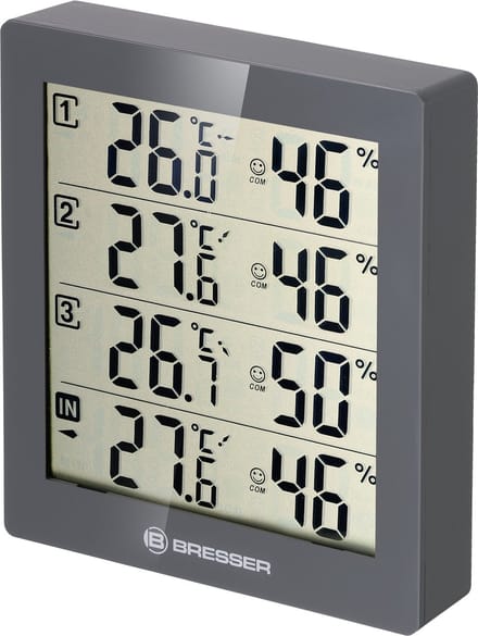 Bresser Weerstation - Temeo Hygro Quadro 12 Cm - Grijs - 4-delig