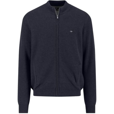Fynch-Hatton Vest Fullzip Subtle Texture Cotton Navy / male
