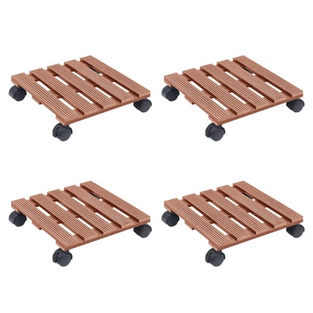 vidaXL - Plantentrolleys - 4 - st - 30x30x7,5 - cm - HKC - bruin