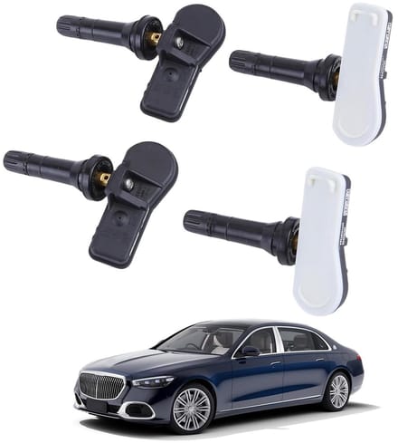 Bandenspanningssensor - TPMS sensor - Veilige Ritten - Real-time meting - 4 stuks - Zwart