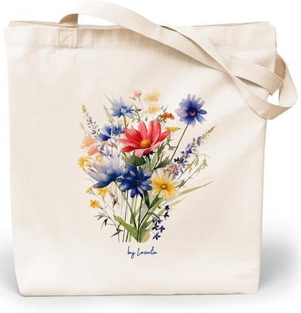 Canvas tas met handgrepen - katoen - extra brede bodem