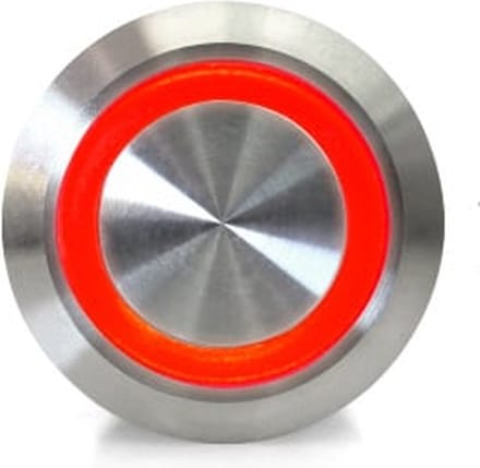 OTRONICÂ® Drukknop | aan-uit self lock | 5V LED Rood | RVS | 12mm