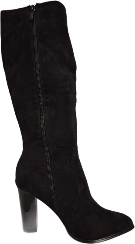 JUMEX-KLASSIEKE LAARS-IMITATIESUEDE-HAK 7 CM -BLACK-40