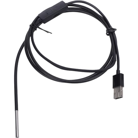 Endoscope USB Étanche TYPE C Caméra 6 Lumières LED Réglables HD Boroscope Industriel 3,9 mm 1 m Profondeur de Champ 3,8 cm black