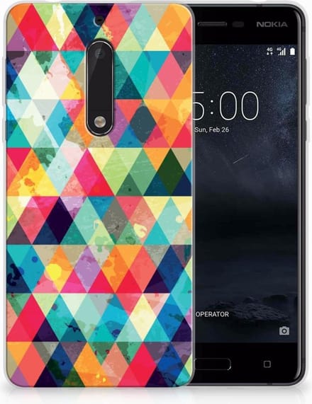Back Cover voor Nokia 5 TPU bumper Geruit