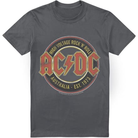 AC/DC Heren Schatting ´73 T-Shirt (Houtskool)