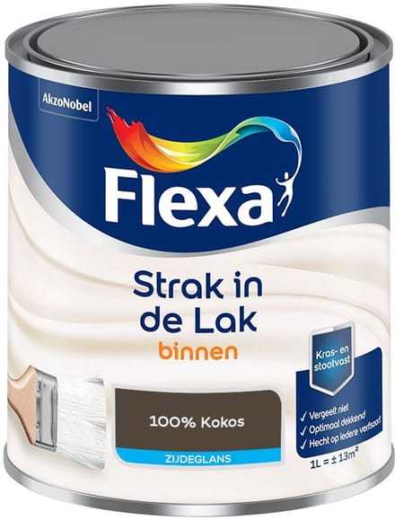 Flexa - Strak In De Lak Binnenlak Zijdeglans - 100% Kokos - Mengverf - 1 L