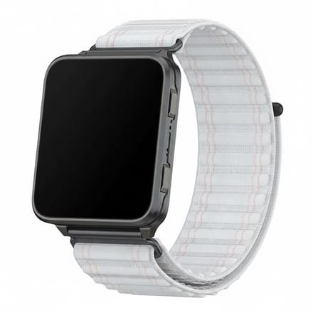 Nylon loop bandje - geschikt voor Garmin Venu X1 - klittenbandsluiting - wit
