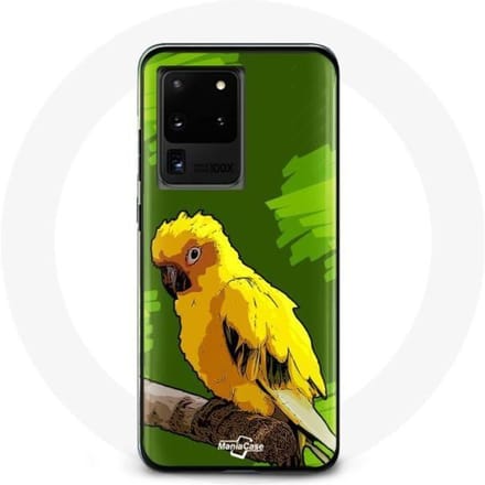Coque - Samsung - Galaxy S20 Ultra - Oiseaux de Perruches - Jaune - Souple jaune