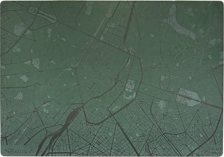 Place Maps Placemat Stadskaart Parijs - Kunstleer - Leigrijs - 1 Stuk
