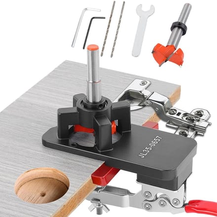35mm Universele Verborgen Scharnier Jig voor Kastdeuren - Aluminium met Quick Clamp