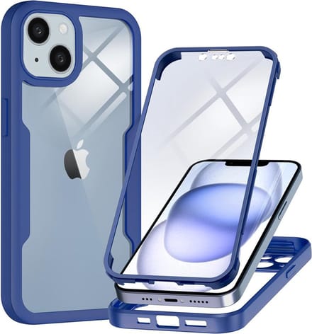 Hoesje geschikt voor Apple iPhone 16 Plus - Techsuit ColorVerse 360 Case met Screenprotector - Blauw
