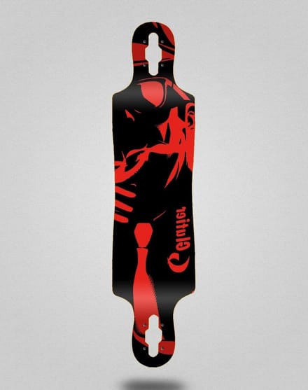 Longboard Deck - Skateboard Deck - Skateboarden - Drop Through Design - 40x9 inch - Rood