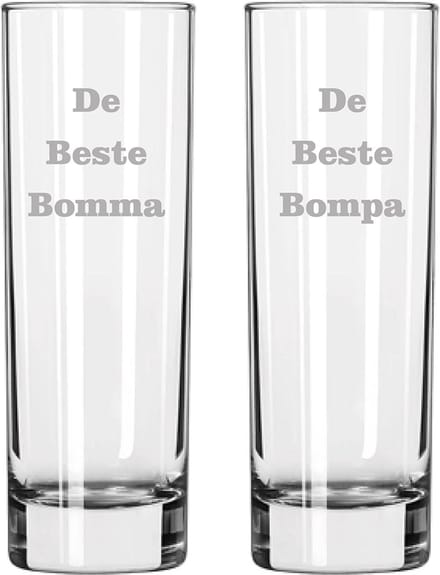 Longdrinkglas gegraveerd - 22cl - De Beste Bomma-De Beste Bompa