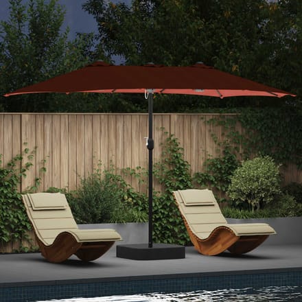 vidaXL - Tuinparasol - Terracotta - 385 - x - 209 - x - 244 - cm - Polyester