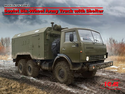 ICM Modelbouwpakket Militaire voertuigen - 35002 Soviet Six-Wheel Army Truck with Shelter Plastic - 1:35 - Modelbouw