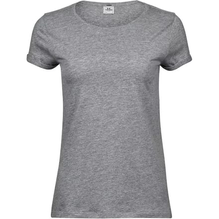 Tee Jays - Dames Roll-Up T-shirt - Heather Grey maat S