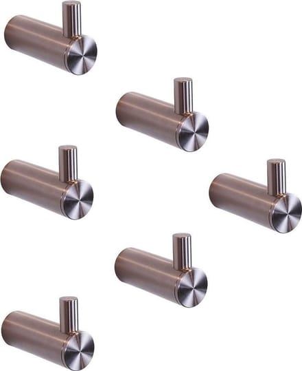WillieJan Handdoekhaken Kledinghaken 73040006 - Set 6 Haken - Geborsteld RVS