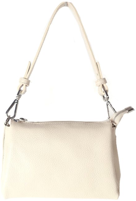 Giuliano lederen schodertas Fraya - Beige - Made in Italy