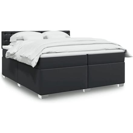Maison Exclusive - Sommier à lattes de lit avec matelas Noir 200x200 cm Similicuir