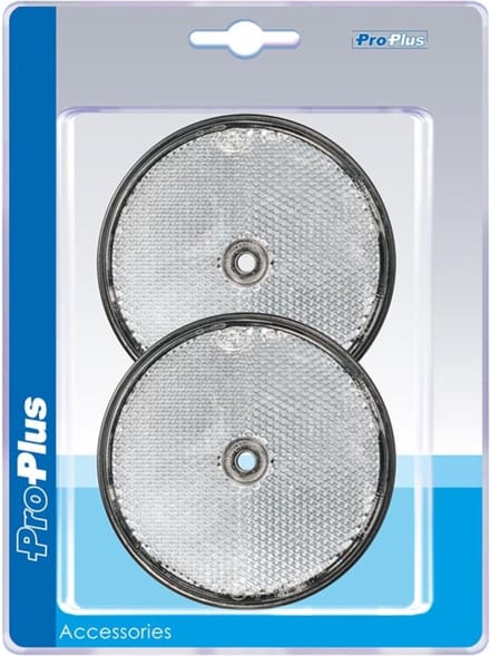ProPlus Reflector met schroefbevestiging - Ø 80 mm - wit - set van 2